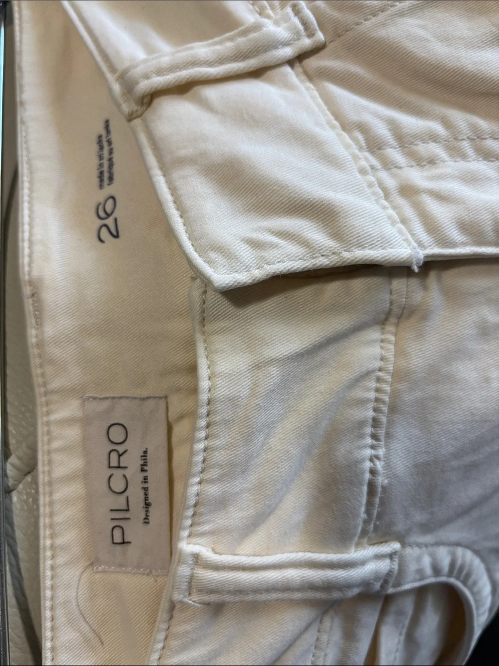 Pilcro Wide Leg Jeans in Pale Cream - Picture 3 of 4